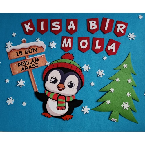 Kış Temalı Penguen Reklam Arası Pano Süsleme Paketi